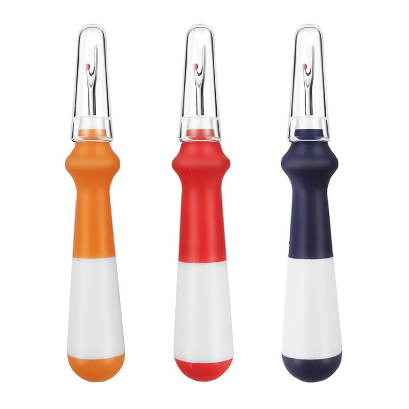 GDMINLO 3 Pieces Ergonomic Grip Seam Ripper, Colorful Large Thread Remover for Sewing Crafting Removing Embroidery Hems and Seams - Image 1